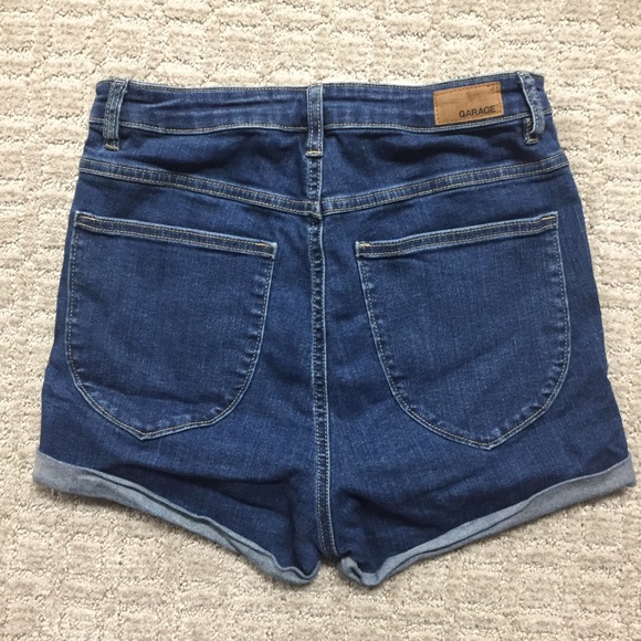 Garage High Waisted Denim Shorts - Picture 2 of 4